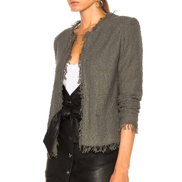 IRO Shavani Women's Black and White Tweed Jacket Blazer M 40 6 8 - Picture 10 of 11